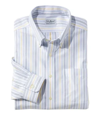 Men's Wrinkle-Free Classic Oxford Cloth Shirt, Traditional Fit University Stripe