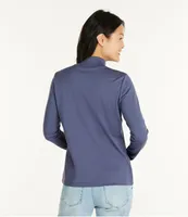 Women's Pima Cotton Tee, Long-Sleeve Mockneck, 48% OFF