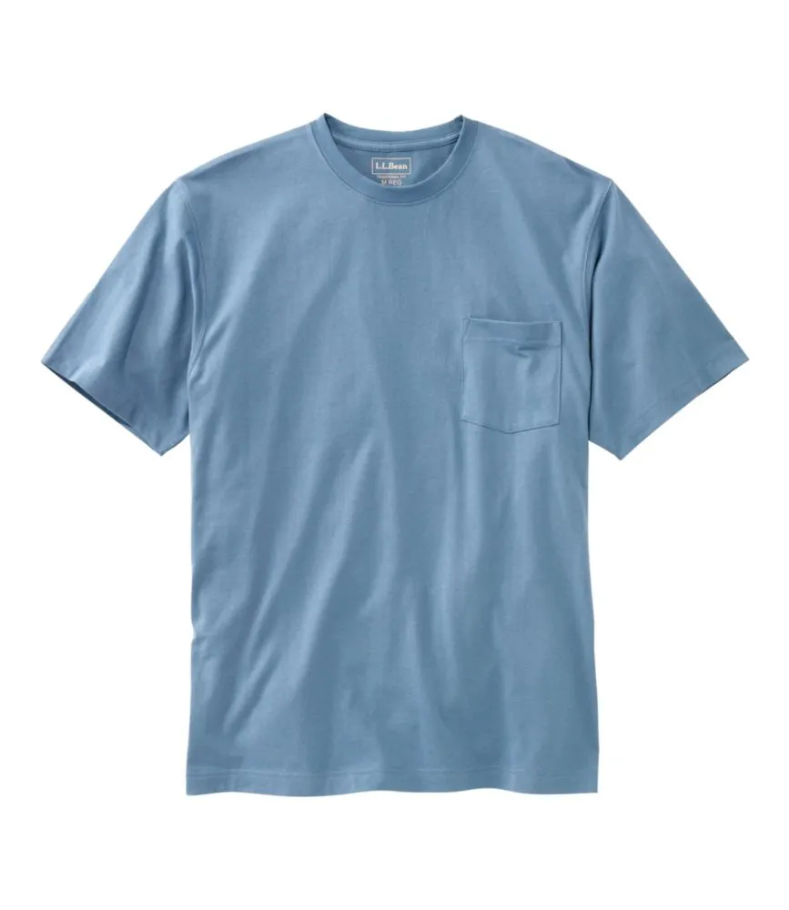 Men's Carefree Unshrinkable Tee with Pocket, Traditional Fit