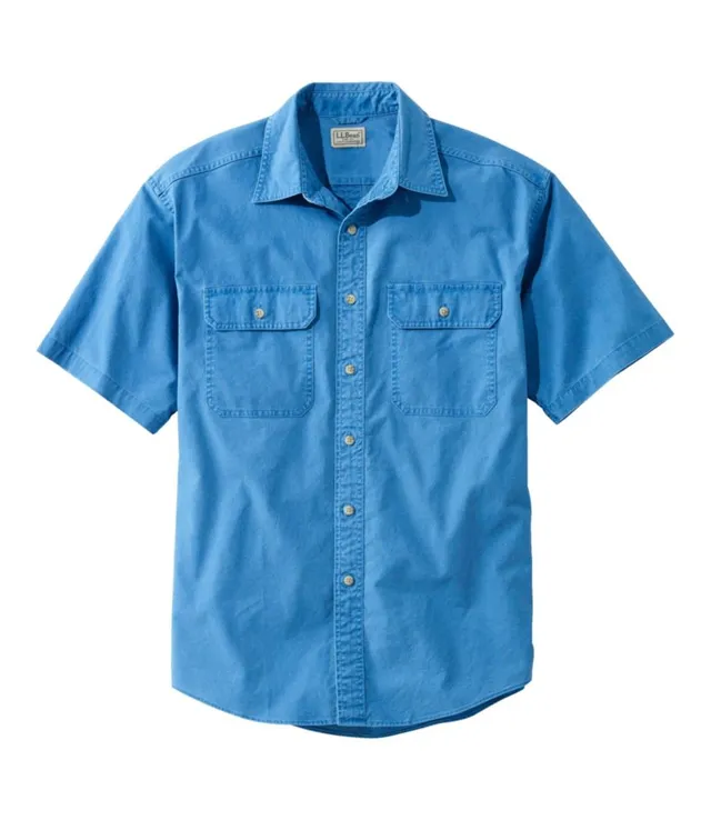 Men's Rugged Linen Blend Shirt, Short-Sleeve, Traditional Untucked Fit