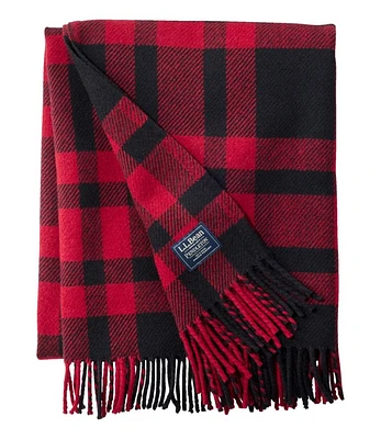 L.L.Bean Washable Wool Throw, Plaid 54" x 60"