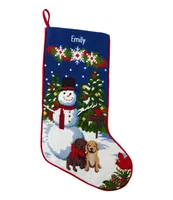 Christmas Needlepoint Stocking, Cotton