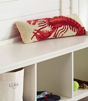 Wool Hooked Throw Pillow, Lobster, 8" x 24"