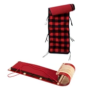 Toboggan with Cushion and Buffalo Plaid Cushion Cover, Small