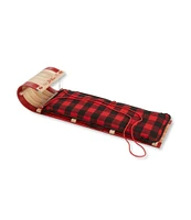 Toboggan with Cushion and Buffalo Plaid Cushion Cover, Small