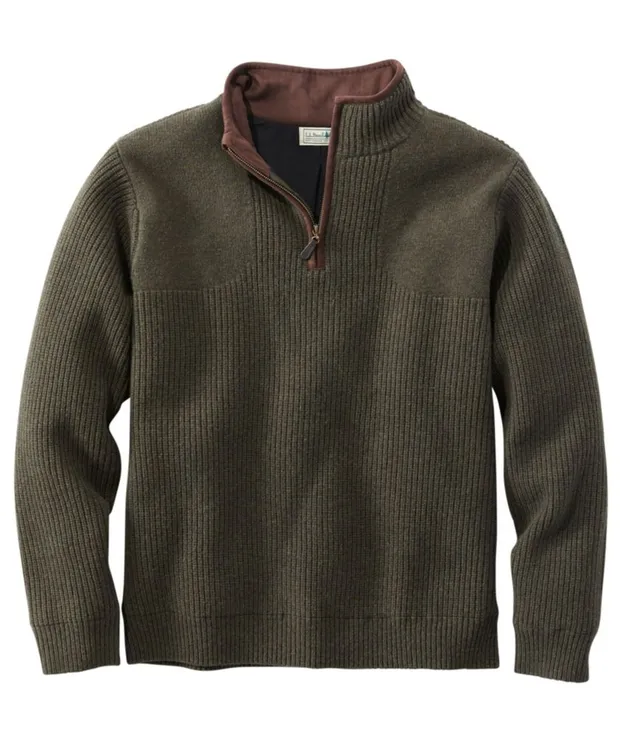 L.L.Bean Men's Rangeley Merino Crewneck Sweater - Medium Regular - Taupe Heather