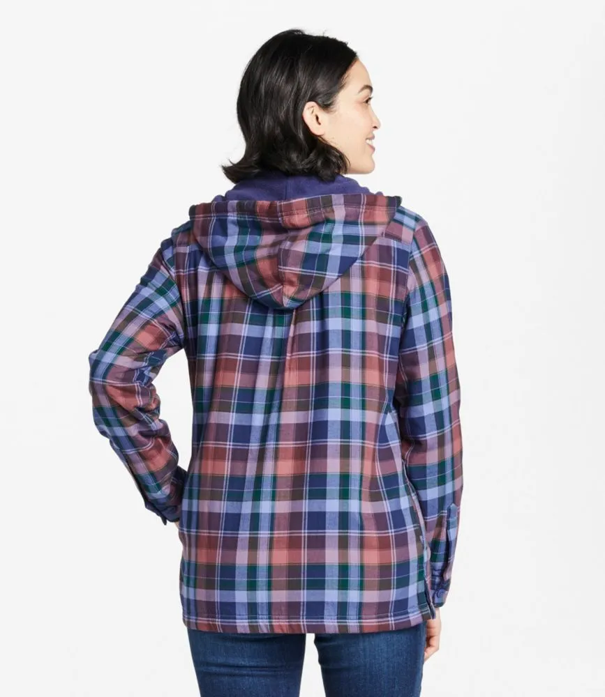 L.L. Bean Women's Fleece-Lined Flannel Hoodie, Plaid