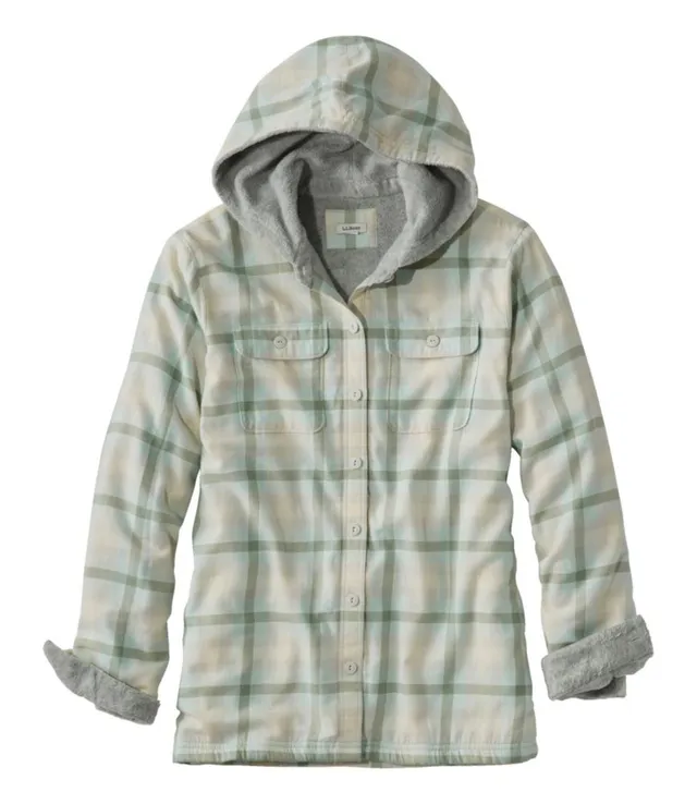 Women's Fleece-Lined Flannel Hoodie, Plaid at L.L. Bean