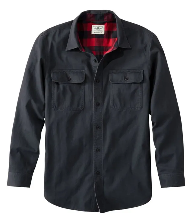 Men's Flannel-Lined Hurricane Shirt Raven Blue XXL, Flannel Cotton | L.L.Bean, Regular