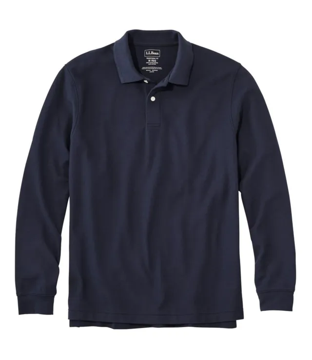 L.L. Bean Men's Premium Double L® Polo, Long-Sleeve Without Pocket, Stripe