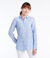 Women's Premium Washable Linen Shirt, Tunic Stripe