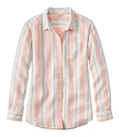 Women's Premium Washable Linen Shirt, Tunic Stripe