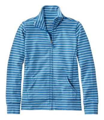 Women's Ultrasoft Sweats, Full-Zip Mock-Neck Jacket Stripe