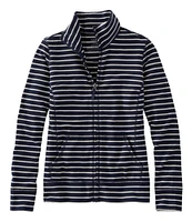 Women's Ultrasoft Sweats, Full-Zip Mock-Neck Jacket Stripe