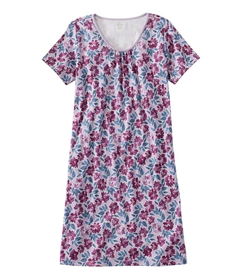 Women's Supima Nightgown, Short-Sleeve Floral