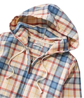 Women's Scotch Plaid Flannel Shirt, Relaxed Zip Hoodie