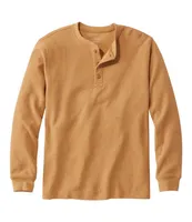 Men's Unshrinkable Mini-Waffle Henley, Long-Sleeve Traditional Fit