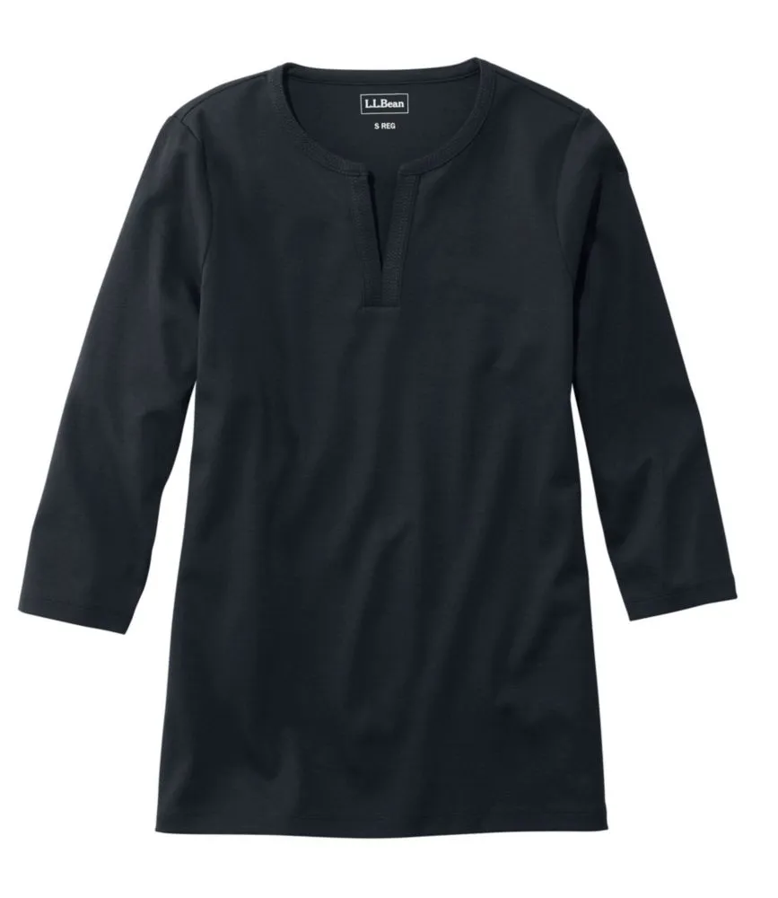 Women's L.L.Bean Tee, Three-Quarter-Sleeve Splitneck Tunic