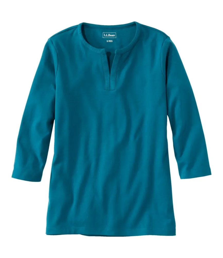 Women's L.L.Bean Tee, Three-Quarter-Sleeve Splitneck Tunic