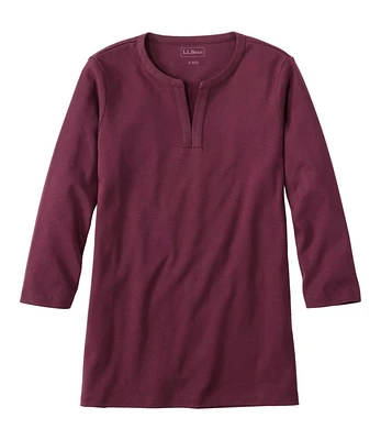 Women's L.L.Bean Tee, Three-Quarter-Sleeve Splitneck Tunic