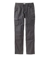 Women's Stretch Canvas Cargo Pants, Mid-Rise Straight-Leg