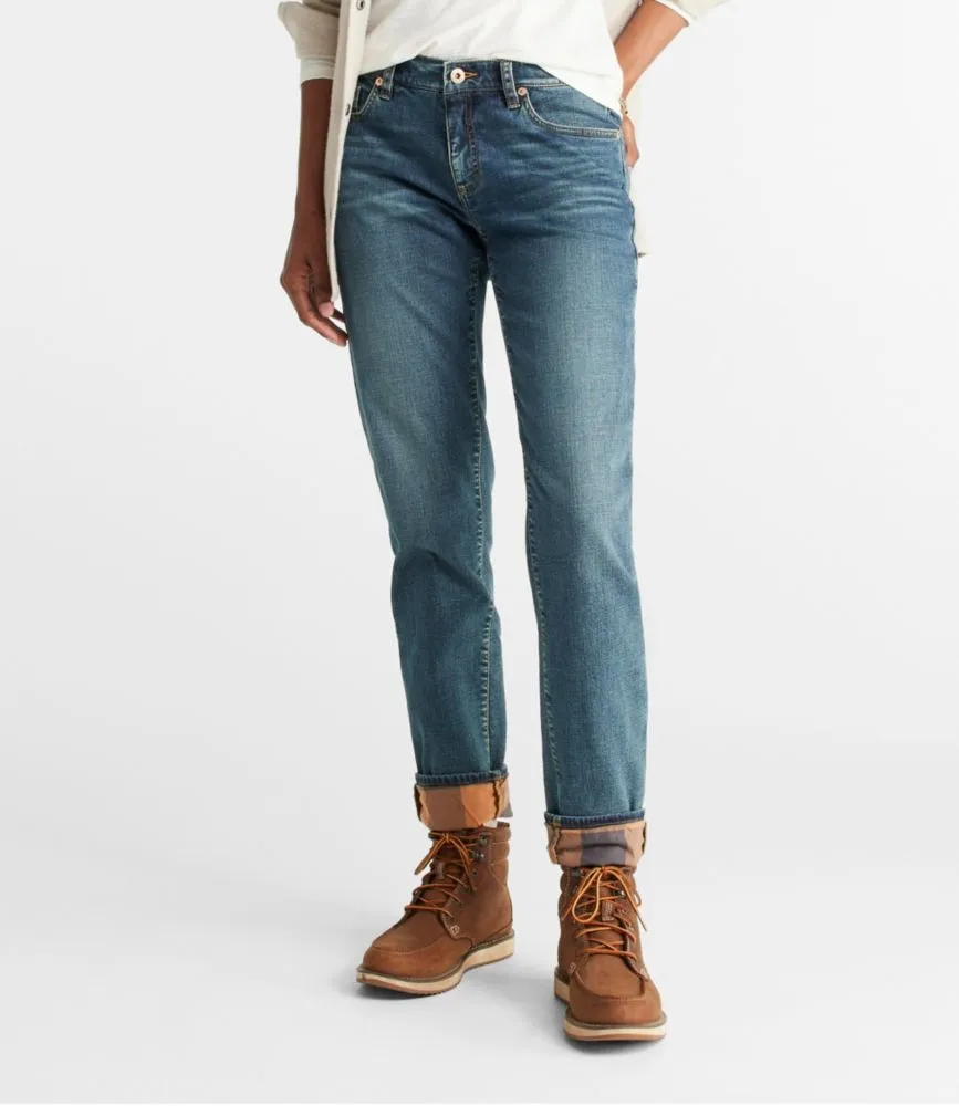 L.L.Bean 1912 Jeans, Mid-Rise Straight-Leg Lined