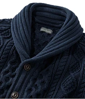 Men's Signature Cotton Fisherman Sweater, Shawl-Collar Cardigan