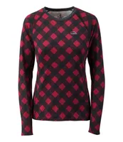 Women's L.L.Bean Midweight Crew Base Layer, Long Sleeve, Print