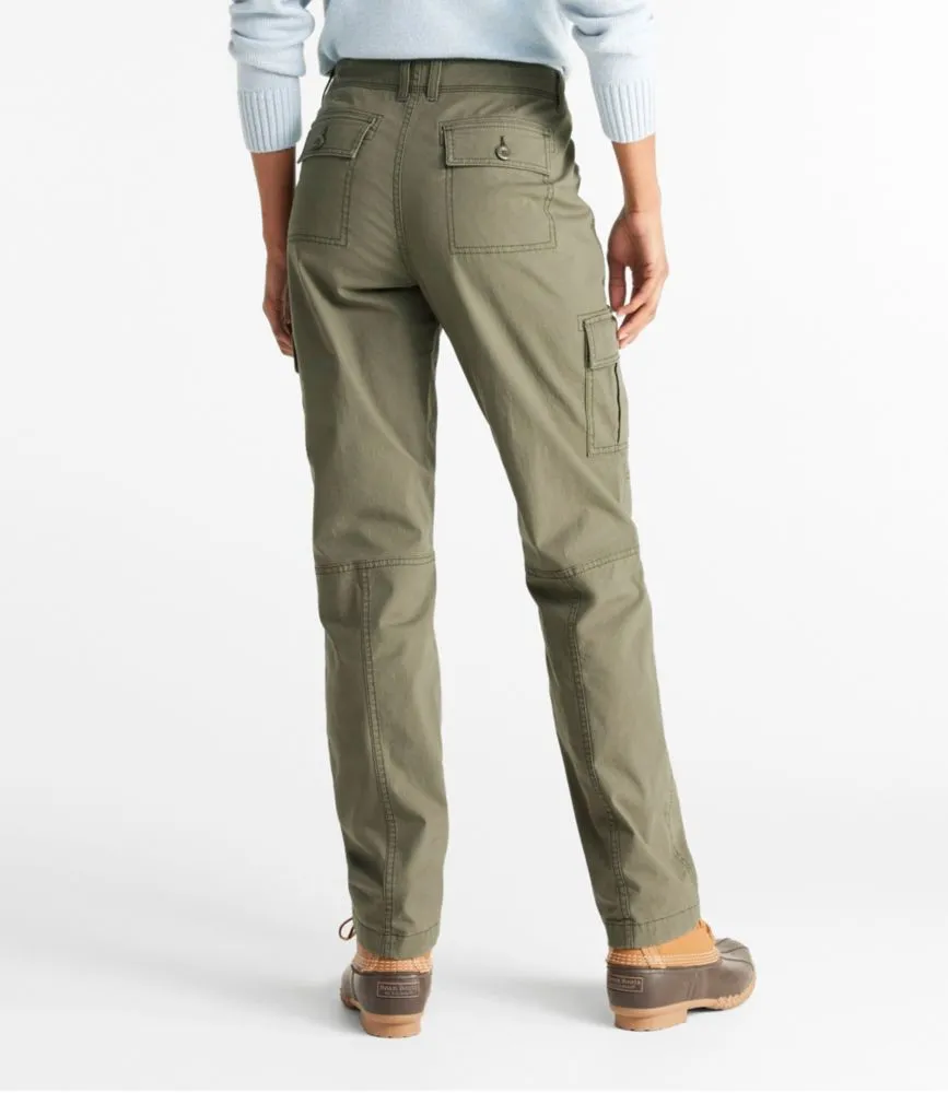 Women's Stretch Canvas Cargo Pants, Mid-Rise Straight-Leg at L.L. Bean