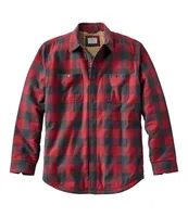 Men's Sherpa-Lined Scotch Plaid Shirt, Slightly Fitted