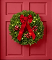 Traditional Balsam Wreath, Lighted, 24"