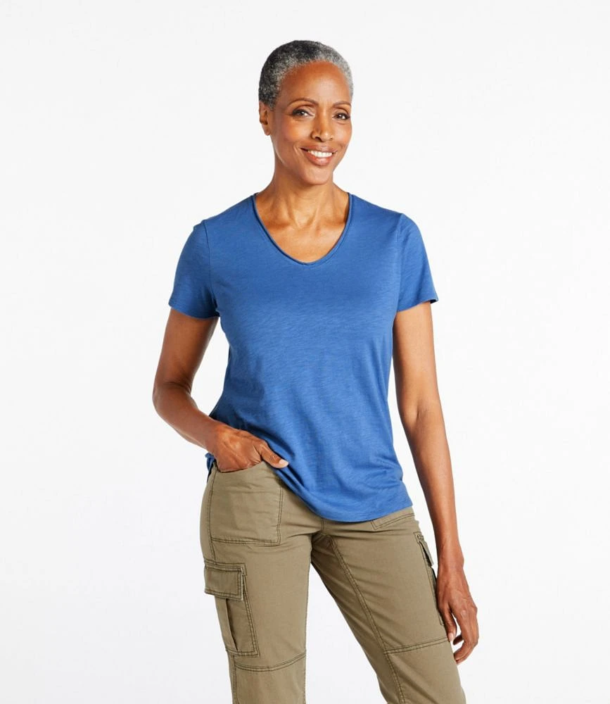 Women's Organic Cotton Tee, V-Neck Short-Sleeve