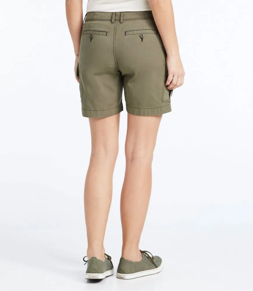 Women's Stretch Canvas Cargo Shorts, Mid-Rise