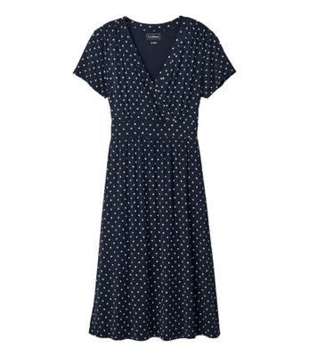 Women's Summer Knit Dress, Short-Sleeve Print