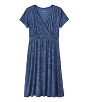 Women's Summer Knit Dress, Short-Sleeve Print