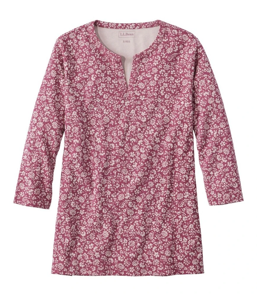 Women's L.L.Bean Tee, Three-Quarter-Sleeve Splitneck Tunic Print