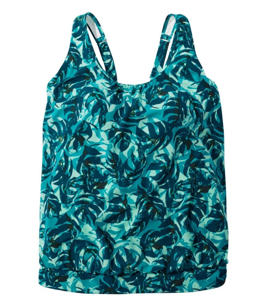 Women's Slimming Swimwear, Blouson Tankini Top Print