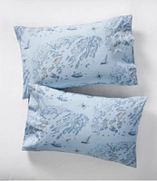 Nautical Map Percale Sheet Collection