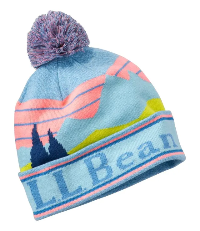 L.L.Bean Kids' Logo Pom Beanie in Nautical Navy