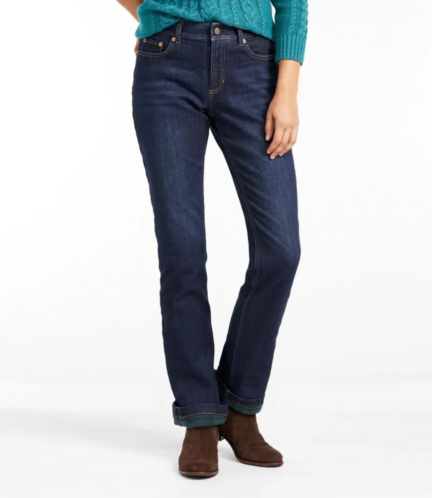 Women's BeanFlex® Jeans, Mid-Rise Straight-Leg Lined