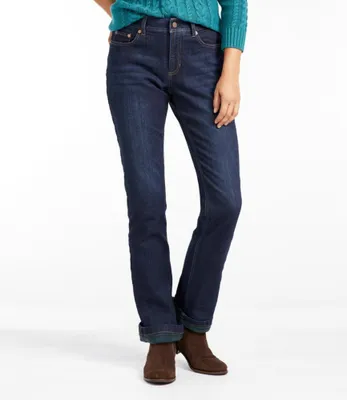 Women's BeanFlex® Jeans, Mid-Rise Straight-Leg Lined