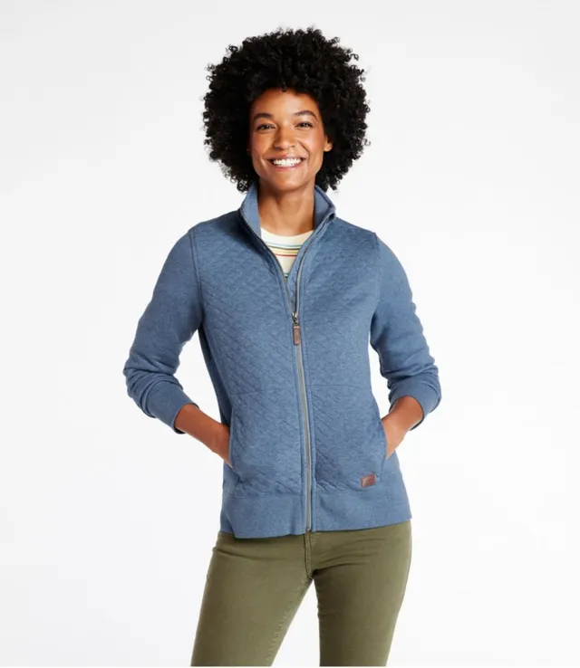 Women's Quilted Sweatshirt, Fleece-Lined Full-Zip at L.L. Bean