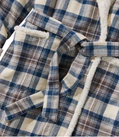 Women's Scotch Plaid Flannel Robe, Sherpa-Lined Long