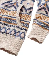 Women's Cotton Ragg Sweater, Open Cardigan Fair Isle