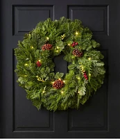 Woodland Berry Lighted Wreath, 24"