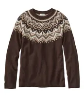 Women's Classic Cashmere Sweater, Crewneck Fair Isle