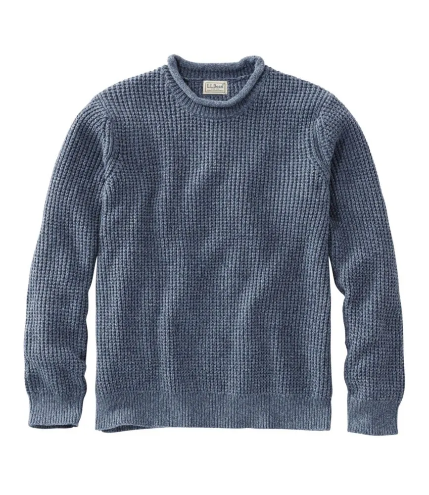 Men's L.L.Bean Organic Cotton Waffle Sweater, Rollneck Crew