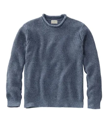Men's L.L.Bean Organic Cotton Waffle Sweater, Rollneck Crew