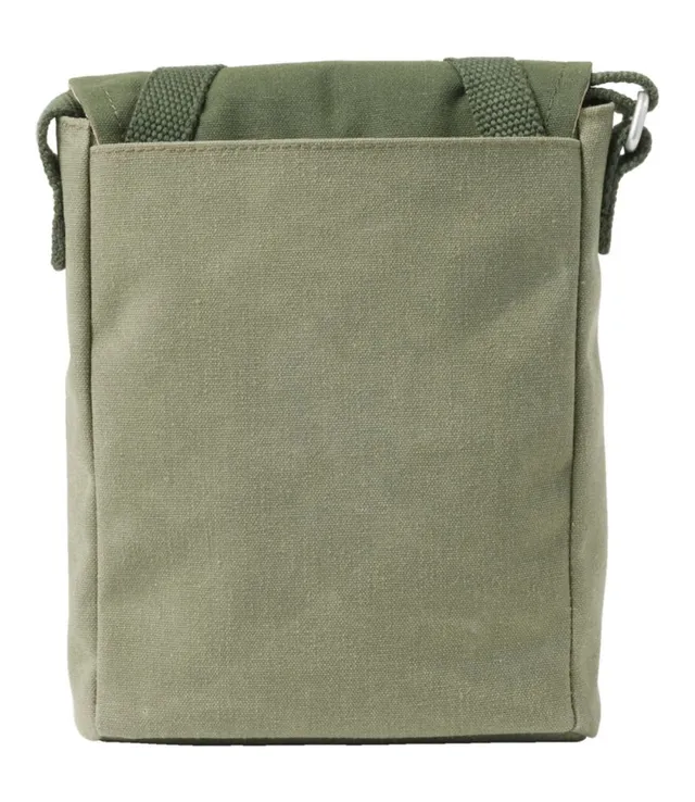 Olive Green Messenger Bag in Waxed Canvas / Musette With 