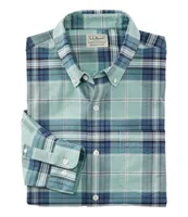 Men's Comfort Stretch Oxford Shirt, Traditional Untucked Fit, Plaid